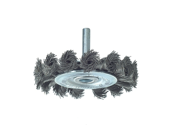 Knotted Wheel Brush with Shank 75 x 12mm, 0.50 Steel Wire Ca