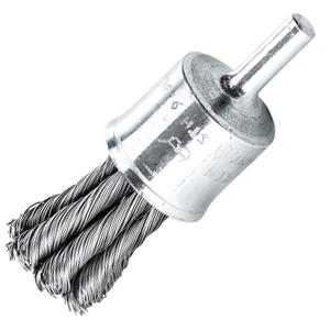 Knot End Brush with Shank 19mm, 0.35 Steel Wire