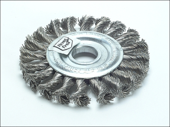 Knot Wheel Brush 100 x 12mm M14 Bore, 0.50 Steel Wire