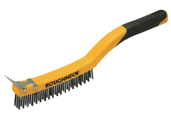 Stainless Steel Wire Brush Sof t Grip with Scraper 355mm (14i Stainless Steel Wire Brush Sof t Grip with Scraper 355mm (14i