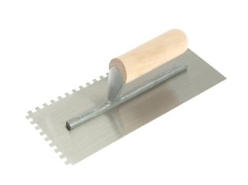 Notched Trowel 6mm Square Notc hes Wooden Handle 11 x 4.1/2in