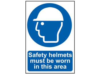 Safety Helmets Must Be Worn in This Area - PVC Sign 200 x 30