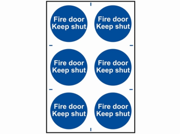 Fire Door Keep Shut - 6 PVC Signs 100 x 100mm