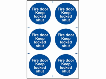 Fire Door Keep Locked Shut - 6 PVC Signs 100 x 100mm Fire Door Keep Locked Shut - 6 PVC Signs 100 x 100mm