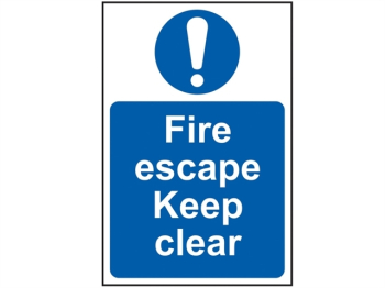 Fire Escape Keep Clear - PVC 200 x 300mm