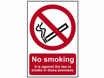No Smoking In These Premises - PVC Sign 200 x 300mm No Smoking In These Premises - PVC Sign 200 x 300mm