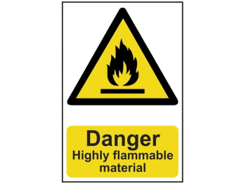 Danger Highly Flammable Materi al - PVC Sign 200 x 300mm