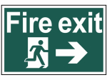 Fire Exit Running Man Arrow Right - PVC Sign 300 x 200mm Fire Exit Running Man Arrow Right - PVC Sign 300 x 200mm