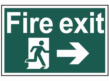 Fire Exit Running Man Arrow Right - PVC Sign 300 x 200mm