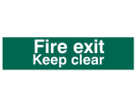 Fire Exit Keep Clear Text Only - PVC Sign 200 x 50mm Fire Exit Keep Clear Text Only - PVC Sign 200 x 50mm