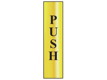 Push Vertical - Polished Brass Effect 50 x 200mm Push Vertical - Polished Brass Effect 50 x 200mm