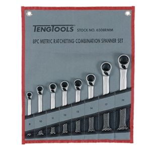 Ratcheting Combination Spanner Set, 8 Piece Ratcheting Combination Spanner Set, 8 Piece