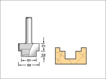 36/19 x 1/2 TCT Strip Recessor 9.5 x 19 x 13 x 6mm