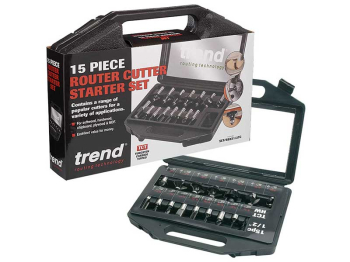 SET/SS9TC 1/2in TCT Router Bit Starter Set, 15 Piece