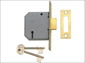 2177 3 Lever Mortice Deadlock Polished Brass 77.5mm 3in Box