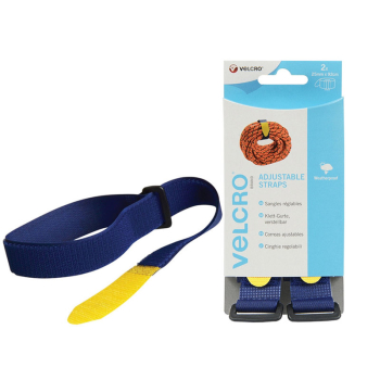 VELCRO Brand Adjustable Strap s(2) 25mm x 92cm Blue