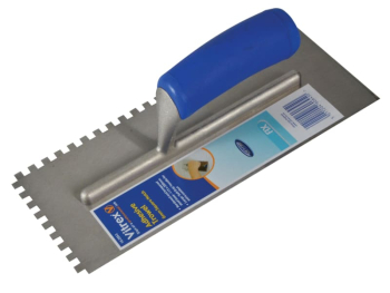 Notched Adhesive Trowel Square 6mm Soft Grip Handle 11 x 4.1