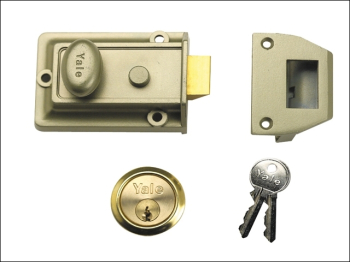 P77 Traditional Nightlatch 60m m Backset Nickel Brass Finish P77 Traditional Nightlatch 60m m Backset Nickel Brass Finish