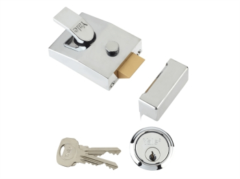 89 Deadlock Nightlatch 60mm Backset Chrome Finish Box 89 Deadlock Nightlatch 60mm Backset Chrome Finish Box