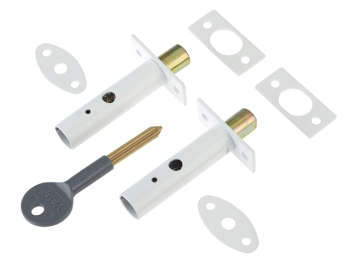 PM444 Door Security Bolts White Finish Visi of 2
