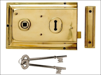 P334 Rim Lock Brass Finish 156 x 104mm Visi