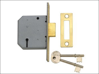 PM322 3 Lever Mortice Deadlock Polished Brass 65mm 2.5in