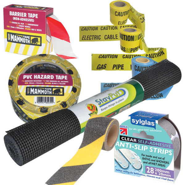 Safety, Security, Anti-Slip, Warning & Barrier Tapes