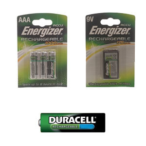 9 Volt Rechargable Batteries (MN1604 - 6LR6)